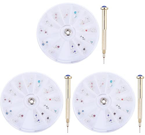 FOMIYES 72 Pcs Nail Dangle Charms with 1 Nail Piercing Tool Alloy Art Accessories for Diy Salon Decorations Portable Jewellery Set