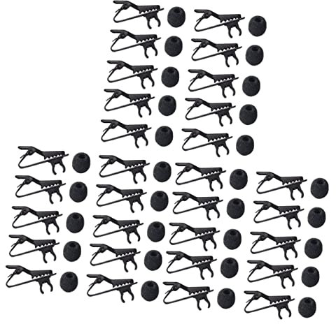 Milisten 30pcs Compact Microphone Clip Lapel Tie for Streaming Vlogging Iron Material Design