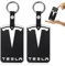 Nizirioo Lot de 2 porte-clés en silicone - Porte-cartes - Avec porte-clés - Étui pour cartes - Porte-badge - Étui pour Tesla Model 3 - Accessoires, Noir , 10 * 6.6cm