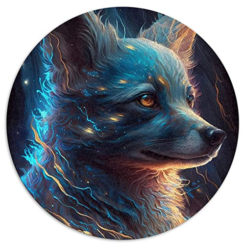 1000 Teile Puzzle Chihuahua Hund Rundpuzzle für Erwachsene für Erwachsene und Kinder Kartonpuzzles Weihnachtspuzzle Geschenke (Größe 67,5 x 67,5 cm)