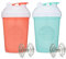 GOMOYO [2 Pack] 20-Ounce Shaker Bottle (Coral, Mint) | Protein Shaker Cup 2-Pack with Agitators | Protein Shaker Bottle Set is BPA Free and Dishwasher Safe