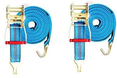 Spanngurt Spanngurte Zurrgurt Doppel-J-Haken, perfekt for Selbstfahrertouren, Frachttransport und Motorräder (Farbe: Breite 6 cm, Größe: 15 m)