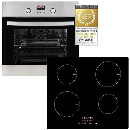 Exquisit Herd Set Backofen Heißluft autarkes Induktions-Kochfeld rahmenlos