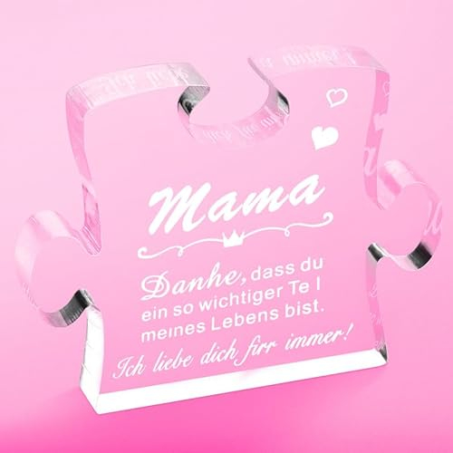 LETTERASHQP Muttertagsgeschenk, Muttertagsgeschenke für Mama, Acryl Block Puzzle Geschenk für Mama von Tochter Sohn, Muttertagsgeschenke Personalisiert für Mama Geburtstag Muttertag Christmas
