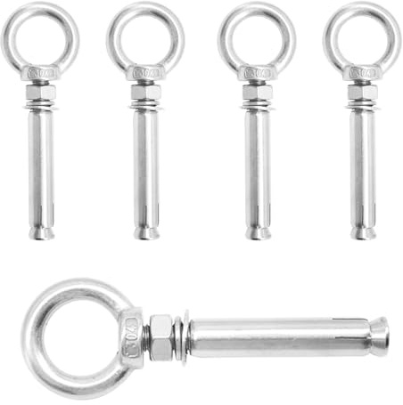 Ruidee 5 Stück Edelstahl Ringschraube Anker M8x90mm Dehnschraube Mit Ring Erweiterung Bolzen Augenschraube Anchor Eye Bolt Expansion Screw für Bauwerke aus Beton und Mauerwerk (PZ-LS/M8*90MM)