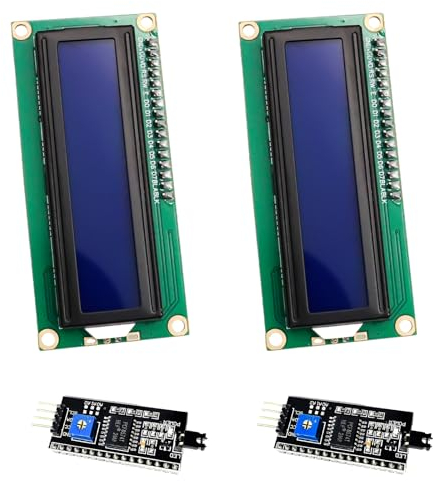 ARCELI 2 Stück 16x2 LCD Modul Display mit I2C Schnittstelle 2x16 Zeichen DC 5V kompatibel mit Arduino und Raspberry Pi, Blauem Hintergrund und Weißen Zeichen