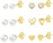 Ohrringe Gold Ohrstecker Set Damen, Gold Ohrringe Perlen Ohrstecker Herz Kleine, 14K Vergoldet Ohrstecker Silber 925 Ohrringe Kleine Set, 9ct Gold Ohrringe Set Kleine Ohrstecker Perle Herz Ohrringe