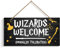 Wizardry Thema, Tür-Wandbehang, Holzschilder, zum Aufhängen, Zauberer, Willkommensschild mit Muggeln, tolerierte Zauberer, Willkommensschild für Raumdekoration, Heimdekoration, Wandkunst, Schild (15,2
