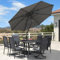 PURPLE LEAF Parasol 2,7 m Rond inclinable, Parasol de Jardin Exterieur UV 50+ avec 2 Boutons de Réglage D'inclinaison et 8 Baleines en Aluminium, pour Balcon, Terrasse, Plage, Gris