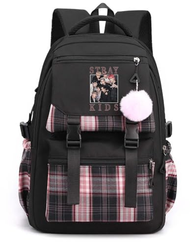 Flyself Kpop Schulrucksack Mädchen Teenager, Laptop-Rucksäcke 15,6 Zoll College Schultasche Anti-Diebstahl-Reise-Tagesrucksack Große Büchertaschen für Frauen Studenten