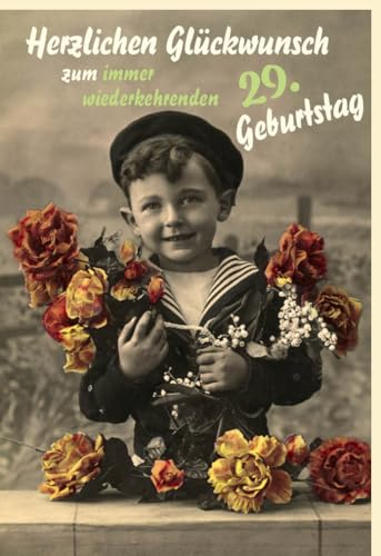 Lustige Geburtstagskarte für Frauen - Vintage Retro Design mit Blumen, Humorvolle Grüße für Freundin, Schwester & Kollegin in Sepia Braun - mit Umschlag