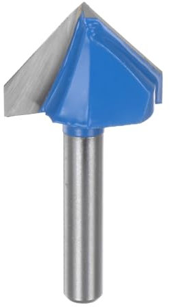 sourcing map Router Bits 1 Dia 1/4 Shank 90 Degree V Type End Mill Carbide for Woodworking Carpentry Engraving Edge Trimmer Cutter Tools