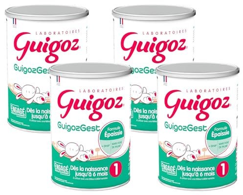 GUIGOZ GUIGOZGest 1 Lait bébé en poudre 1er âge - de 0 à 6 mois - Boîte de 830g (Lot de 4)