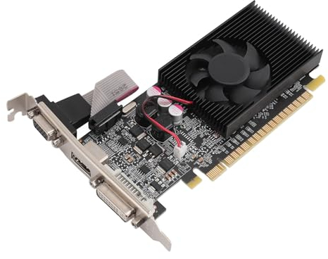 Bewinner Tarjeta Gráfica GT710 de 2 GB, GPU para Computadora de Perfil bajo DDR3 PCIe X16 de 64 bits, Salida HDMI VGA DVI, Tarjeta de Video para Juegos de Escritorio, Compatible con