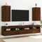 Homgoday TV-Wand-Möbel mit LED-Lichtern, 2 Stück, Eiche braun, 30,5 x 35 x 70 cm, TV-Schrank für Wohnzimmer, TV-Schrank, niedriger Schrank für industrielle Wohnzimmer, TV-Ständer