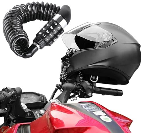 KLLJ Antivol numérique pour casque et équipements utilisation universelle vélos, moto, ski, poussettes, bagages, meubles de jardin