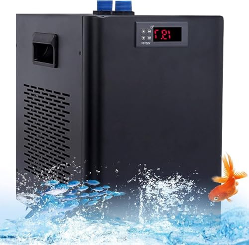 GEJLELDS Enfriador de Agua para Acuario 160L 300L 500L para Tanque de Peces compresor de refrigeración para sistem hidropónico Axolotl Agua Salada, Medusas de Coral de Agua Dulce,500L