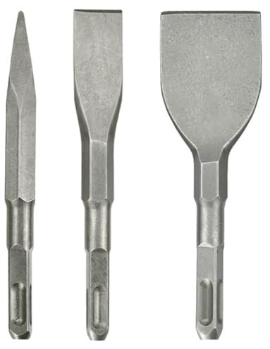 Scalpello Spatola, Piatto Scalpello, Scalpello a Punta, Scalpelli per Alcestruzzo, 3PCS Scalpello per Trapano a Percussione, per Pavimenti, Muratura, Calcestruzzo, Pietra