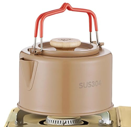 Camping Kettles, Portable Camping Kettle, Outdoor Water Boiler, Camping Teapot, Camping Coffee Pot, Heat-Resistant Handle Kettle, Lightweight Camping Kettle, Hiking Water Kettle, Camping Tea Boiler