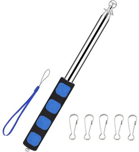 Telescopic Flag Pole, Handheld Telescopic Pole, Extendable Flag Pole Telescopic Flag Pole Festival, Portable Flag Pole for Tour Guide Teaching (blue)