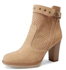 QUEEN HELENA Tronchetti Traforati Stivaletti con Tacco con Zip Laterale Donna X32-38 (Marrone, Sistema Taglie Calzature EU, Adulto, Donna, Numero, Media, 35)