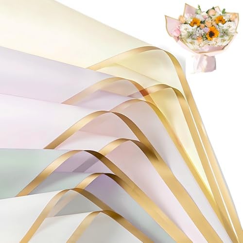 Blumen Blumenstrauß Papier 20 Blatt Blumenpapier Bouquet Blumenstrauss Geschenkpapier Blumen Papier für Blumenstrauß Hochzeit 5 Farben