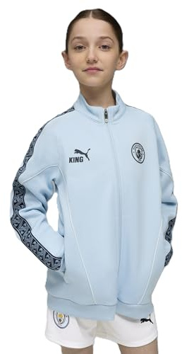 PUMA Kinder Manchester City Pre-Match King Anthem-Jacke | Offiziell lizenziert; Baumwollmischung; normale Passform; Trainingsjacke; ideal für den Alltag