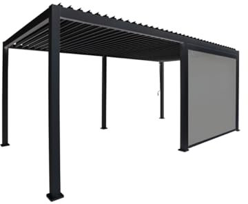 Green Spirit Pergola Sonnenrollo Mirador für 4m Pergola Classic & Deluxe - Anthrazit, Windschutz, Sonnenschutz, Sichtschutz Paneel