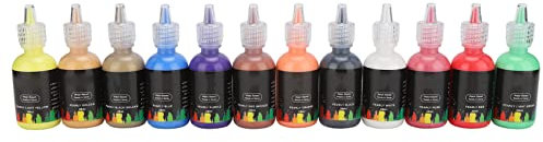 Vomeko 12 colores Pintura de bricolaje de bricolaje de bricolaje de 12 colores, para zapatos, bolsos, muebles, chaquetas, billeteras, kit de pintura de cuero de zapatos para