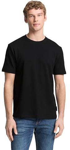 TOM TAILOR Denim Herren Basic T-Shirt mit Struktur