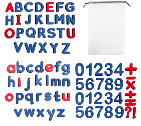 79 Stück Bunte magnetische Alphabet-Zahlen - Magnetbuchstaben & Zahlen, ABC Lernspielzeug für Kinder