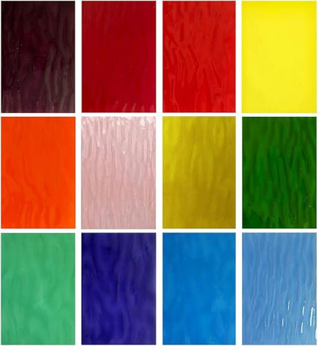 Unicoshape Buntglas-Starter-Set, 15,2 x 10,2 cm, transparent, Kathedralen-Glasscheiben für Mosaik, Sonnenfänger, DIY Handwerk und Heimkunst, lebendige gemischte Farben, 26 Bögen