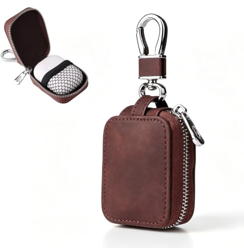 Kopfhörer Tasche Case, Klein Kopfhörer Tasche Tragbarkeit Etui Earphone Cover Hardcase Schutztasche Kopfhörers Aufbewahrung Schutz Universal-Koffer für Airpods Kaffeebraun
