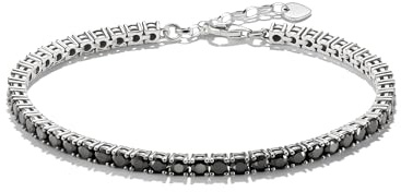 THOMAS SABO Damen-Armband Silber Zirkonia 21, Schwarz 32032259