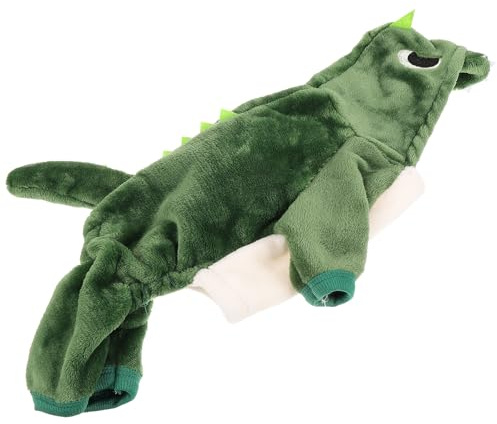 COMPUKAS Stylische Bequeme Hundekleidung Dinosaurier Kostüm aus Coral Fleece für Welpen mit Kapuze und Praktischem Design für Outdoor Aktivitäten und Spaziergänge
