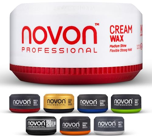 3 x Novon Professional Cream Wax | Haarwax | 150 ml Haarpomade | cremige Formel | frischer Duft | sanft & ergiebig | kein Verkleben | leicht auswaschbar