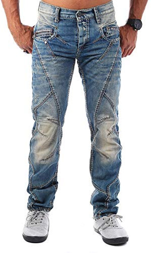 Cipo & Baxx Herren Straight Fit Jeans Thick and Pride Classic Fit blau W 40 L 32