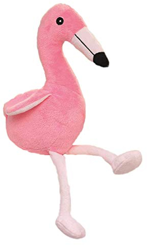GLOREX 0 4802-1 - Kuscheltier zum Selberstopfen Flamingo Rosy, ca. 44 cm groß, aus hochwertigem Plüsch genäht, muss nur noch befüllt werden, mit Geburtsurkunde