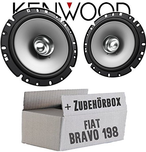 Lautsprecher Boxen Kenwood KFC-S1756-16,5cm Koax Auto Einbauzubehör - Einbauset passend für FIAT Bravo 198 Heck - justSOUND