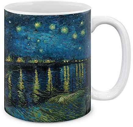 MUGBREW Classic Art The Starry Night Over The Rhone Vincent Van Gogh Ceramic Coffee Mug Tea Cup, 11 OZ