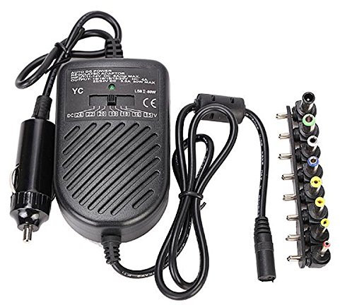 JenNiFer Universale Laptop Notebook Auto Caricabatteria Adattatore di Alimentazione 15V-24V con 8 Spine Staccabili