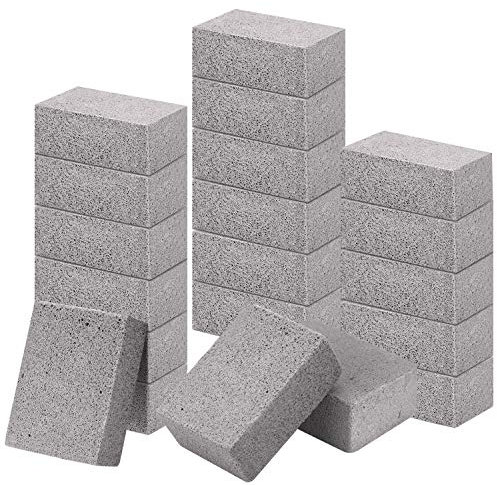 Kelfuoya 20 Pack Grill Stone Cleaning Block Ecological Pumice Stones Grilling Cleaning Brick De-Scaling BBQ Block for Cleaning Barbecue Grills
