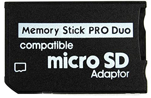 AMGUR Adattatore Memory Stick Pro Duo, Micro SD/Micro SDHC TF Card a Memory Stick MS Pro Duo Card per Sony PSP, Playstation portatile, fotocamera, Handycam, PDA