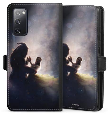 DeinDesign Klapphülle kompatibel mit Samsung Galaxy S20 FE Handyhülle aus Kunst Leder schwarz Flip Case Die Schöne und das Biest Disney Princess Offizielles Lizenzprodukt