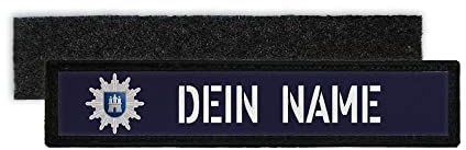 Copytec Patch Namens-Schild Polizei Hamburg Streifen personalisiert Uniform #36320