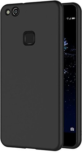 Verco Kompatibel mit Huawei P10 Lite Hülle, Matte Rückschale Schutzhülle für P10 Lite Case Silikon Handyhülle - Schwarz