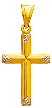 Kreuz Anhänger Gold Gelbgold Weißgold 333 8K Goldanhänger Kettenanhänger für Damen Mädchen Jungen Kinder