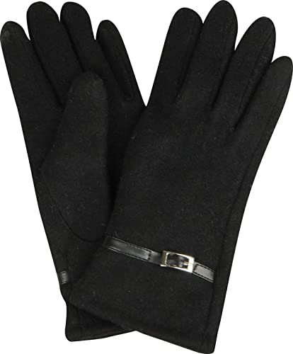 Capelli New York Handschuhe mit Wollenteilen Farbe Black Größe: M/L