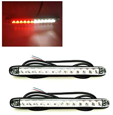 MelTruck LED Rückleuchten Set 12V 24V Anhänger 257x26,8mm mit Blinker Bremslicht Rückfahrlicht Nebelschlussleuchte für LKW Trailer (Rückfahrleuchte, Nebelschlussleuchte, 2 Stück)
