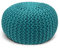 casamia Pouf Ø 55 o. 45 cm Strickhocker Sitzpouf Bodenkissen Premium Outdoor nachhaltig Größe ø 55 cm, Farbe türkis - Navigate